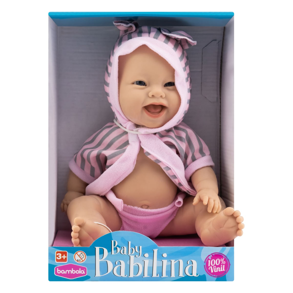 Boneca Bebê Babilina Bambola Pode Dar Banho + Bolsa Itens