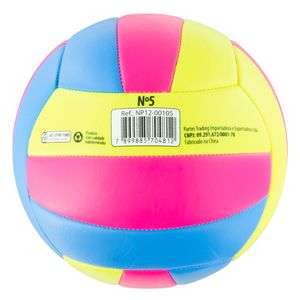 Bola Vôlei de Praia Rosa Amarela e Azul Newpro n.° 5