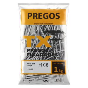 Prego Polido com Cabeça Tx Pregos 19 x 36 1kg