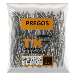 Prego Polido com Cabeça Dupla Tx Pregos 17 x 27 1kg