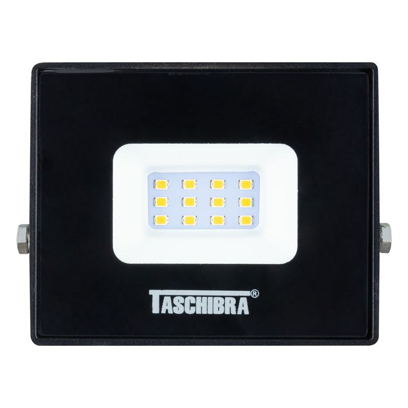 Refletor-de-Led-Preto-Taschibra-10W-3000K-AutovoltFrontal2