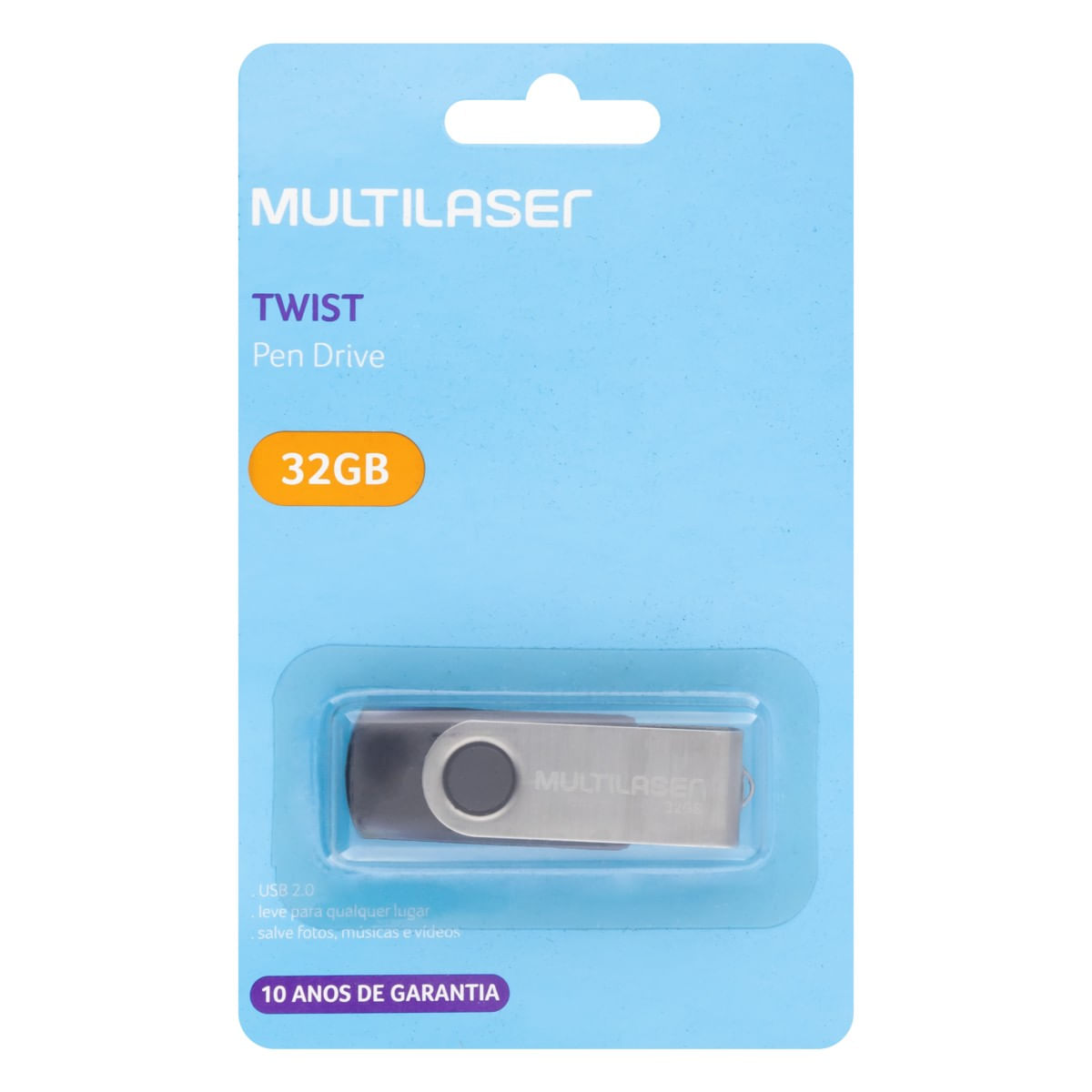 PenDrive32gbTwistMultilaserFrontal1