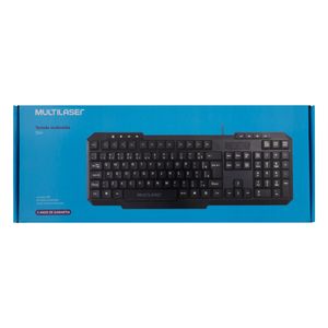 Teclado Multimídia Slim Multilaser Preto