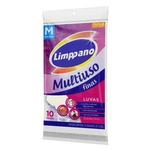 Luva Multiuso Fina Limppano Média 10 unidades