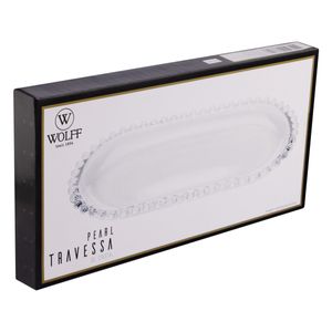 Travessa de Cristal Pearl Wolff 30cm x 15cm