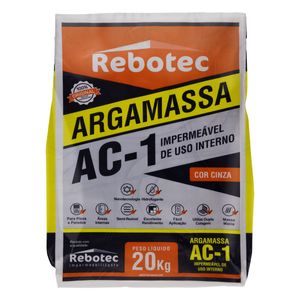 Argamassa Impermeável AC1 Rebotec 20kg Cinza