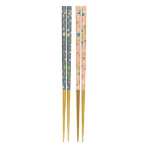 Conjunto de Hashi de Bambu Ikinci Flores 22,5cm 4 peças