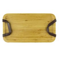 Bandeja Retangular de Bambu com Alça Ikinci 32cm x 17,5cm x 1,6cm