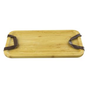 Bandeja Retangular de Bambu com Alça Ikinci 32cm x 17,5cm x 1,6cm