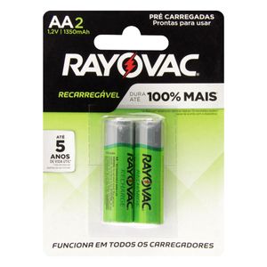 Pilha Alcalina Recarregável AA Rayovac 2 unidades