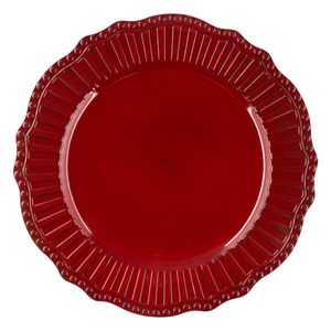 Sousplat Vermelho Vintage Ikinci 33cm