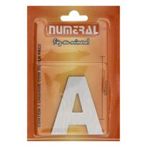 Letra A em Aço Escovado Numeral 60mm