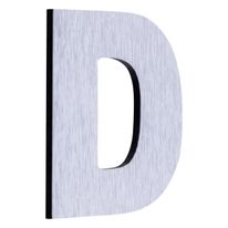 Letra D em Aço Escovado Numeral 60mm