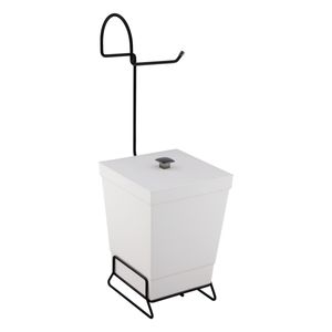 Lixeira com Suporte para Papel Higiênico Stolf Branco 6,5l