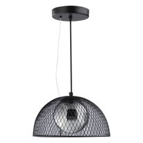 Pendente Aço e Vidro Basket Preto Taschibra 1xE27