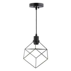 Pendente de Aço Cube Preto Taschibra 1xE27