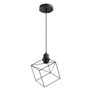 Pendente de Aço Cube Preto Taschibra 1xE27