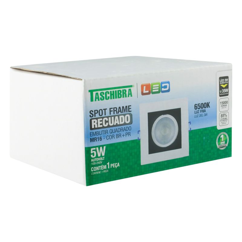 Spot-Led-de-Embutir-Recuado-Quadrado-Branco-Taschibra-5W-6500K-AutovoltAngularEsquerda3