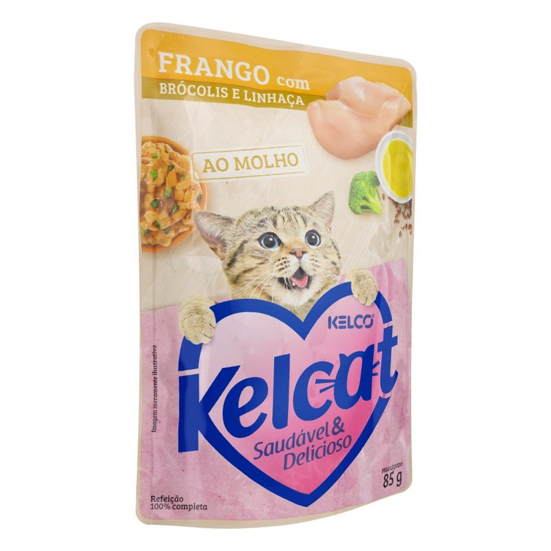 Sache-de-Frango-para-Gatos-Adultos-Kelco-Kelcat-85gAngularEsquerda2