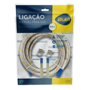 Ligação Flexível para Gás Blukit 3/8" 2,5m