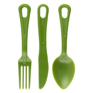 Conjunto de Talheres Plástico Verde Oliva Ntk 16cm 4 peças