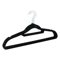 Kit Cabide Veludo Newpro Preto Slim 42cm com 5 unidades