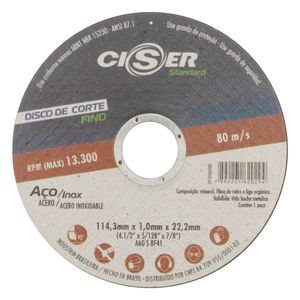 Disco de Corte Ciser 115mm x 1.0mm