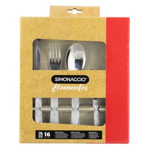 Faqueiro em Inox Madrepérola Simonaggio Elementos 16 peças