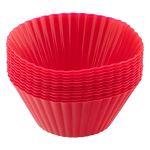 Forma de Silicone Vermelha para Cupcake e Muffin Mor Cozinha 12 unidades