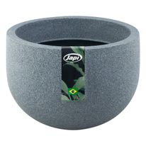 Vaso Rústico Grafite Japi Redondo 33cm