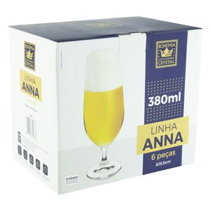 Conjunto de Taças de Cristal para Cerveja Anna Bohemia 6 peças 380ml