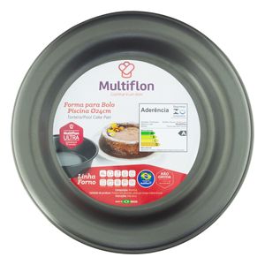 Forma Redonda para Bolo em Alumínio Antiaderente Multiflon Forno 24cm