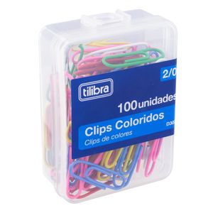 Clips Plástico Colorido Tilibra 100 unidades