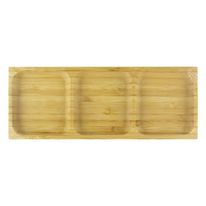 Petisqueira em Bambu com 3 Divisórias Ikinci 25,8cm x 9,8cm