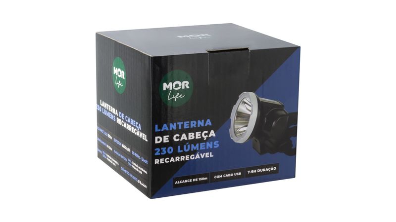 Lanterna de Cabeça Recarregável 230 Lumens - Mor