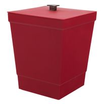 Lixeira com Tampa Vermelha Stolf 6,5l