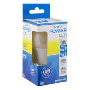 Lâmpada de Led Powner 9W 3000K