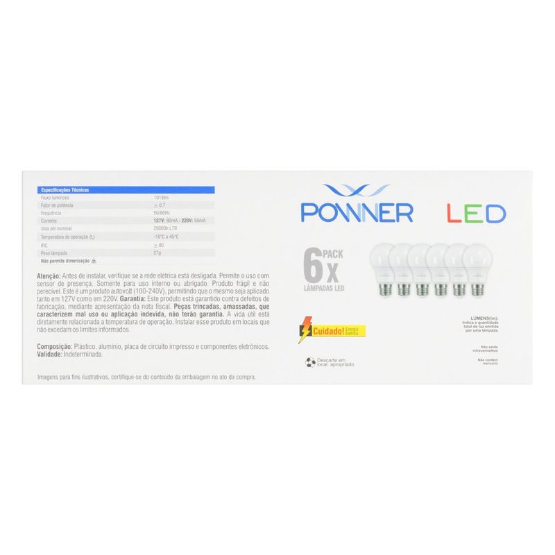 Lampada-de-Led-Powner-12W-6500K-6-unidadesPosterior3