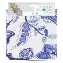 Capa de Almofada Flor Azul Jacquard 43cm x 43cm