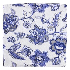 Capa de Almofada Flor Azul Jacquard 43cm x 43cm