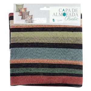 Capa de Almofada Listrada Jacquard 43cm x 43cm