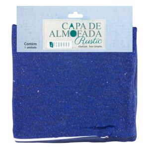 Capa de Almofada Lisa Azul Jacquard 43cm x 43cm