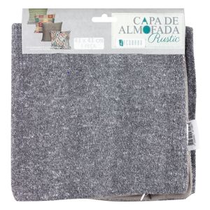 Capa de Almofada Lisa Cinza Jacquard 43cm x 43cm