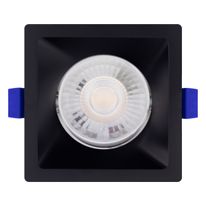 Spot Led de Embutir Recuado Quadrado Preto Blumenau 6W 3000K