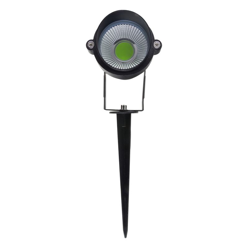 Espeto-de-Led-Preto-para-Jardim-Bronzearte-7W-Luz-Verde-BivoltFrontal2