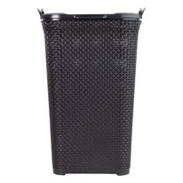 Cesto Rattan Preto com Tampa Arqplast