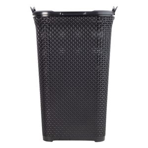 Cesto Rattan Preto com Tampa Arqplast