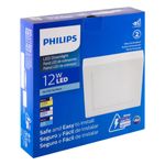 Painel-Led-de-Sobrepor-Branco-Quadrado-Philips-12W-3000KEmbalagemAngularEsquerda3