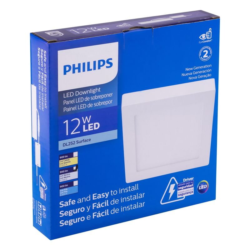 Painel-Led-de-Sobrepor-Branco-Quadrado-Philips-Downlight-12W-4000WAngularEsquerda3