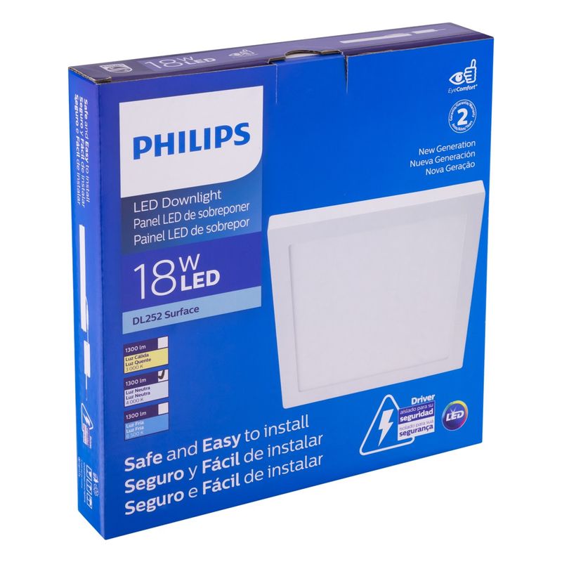 Painel-Led-de-Sobrepor-Branco-Quadrado-Philips-Downlight-18W-4000KAngularEsquerda3